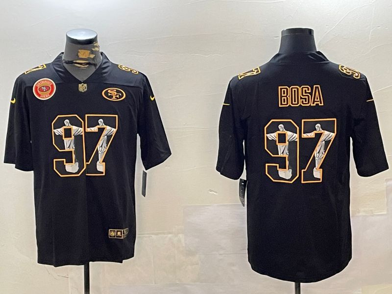 Men San Francisco 49ers #97 Bosa Black Fashion 2024 Nike Limited NFL Jersey style 14